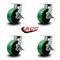 Service Caster 8 Inch Heavy Duty Green Poly on Cast Iron Swivel Caster Set with Brakes, 4PK SCC-KP92S830-PUR-GB-SLB-4 - alternate 5